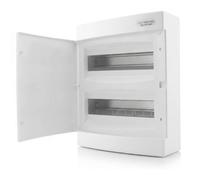 Intratec Cuadro Eléctrico de Superficie 2 Fila - IP40 Caja de Distribución para 24 Módulos con Puerta Blanca para una Instalación Fácil en Hogar y Comercio - 361 x 287 x 112 mm