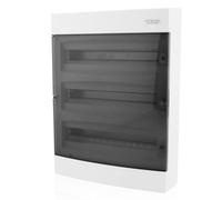 Intratec Cuadro Eléctrico de Superficie 2 Fila - IP40 Caja de Distribución para 36 Módulos con Puerta Blanca para una Instalación Fácil en Hogar y Comercio - 361 x 396 x 112 mm