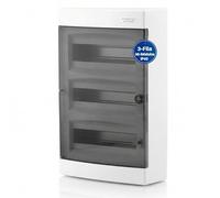 Intratec Cuadro Eléctrico de Superficie 3 Fila - IP40 Caja de Distribución para 36 Módulos con Puerta Blanca para una Instalación Fácil en Hogar y Comercio - 485 x 287 x 112 mm