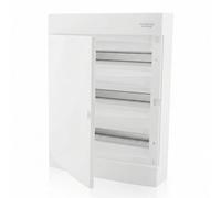 Intratec Cuadro Eléctrico de Superficie 3 Fila - IP40 Caja de Distribución para 54 Módulos con Puerta Transparente para una Instalación Fácil en Hogar y Comercio - 526 x 396 x 112 mm