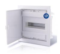 Intratec Cuadro Eléctrico Empotrado 1 Fila - Caja de Distribución IP40 para 12 Módulos con Puerta Blanca y Carril DIN para Instalación Eléctrica Fácil Hogar y Profesional - 317 × 347 × 92 mm