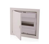 Intratec Cuadro Eléctrico Empotrado 1 Filas - Caja de Distribución IP40 para 12 Módulos con Puerta Metálica Blanca y Carril DIN para Instalaciones Eléctricas Interiores - 346 x 317 x 92mm