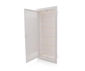 Intratec distribuidor de comunicación empotrado, IP40 - Distribuidor multimedia para hogar completamente conectado, serie DIXBOX-XT, armario para sistemas multimedia, 717 x 346 x 92 mm, blanco