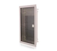 Intratec distribuidor multimedia empotrado IP40 - Distribuidor de comunicaciones con puerta transparente, carcasa blanca RAL 9003, resistente al calor hasta 650°C, 346x592x92 mm