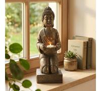 INtrenDU Figura de Buda con portavelas 39 cm (Bronce)