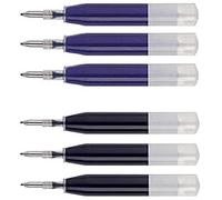 Intrepid Recambios de bolígrafo roller, paquete de 6 piezas (3 negros, 3 azules), originales para bolígrafos Sheaffer ion, Cross Ion, Roadster, Vice, Penatia Gelicious y Matrix