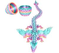 Intricate Dragon Figurine, 3D Printed Model, 6 Inch Desktop Ornament with Flexible Joint, Fantasy Sculpture Resin, Collectible Figure with Display Stand, Teens Adults For Home Office