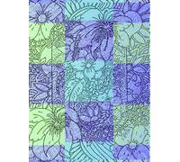 Intricate Escapes, Patchwork Baby Blue And Green Flower-Detailed Page, 8x11, Hardcover Journal, Art Pad, Sketchbook, Drawing Book: Made With ... By: Artist Mary Elisabeth Linder @ MaryEMade