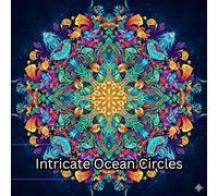 Intricate Ocean Circle: Masterpiece Mandala Coloring Book: Detailed Marine Creatures and Complex Underwater Patterns