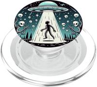 Intrigante Escena de secuestro alienígena bajo Cielo Estrellado PopSockets PopGrip para MagSafe