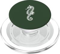 Intrincado Caballito de mar Naturaleza ilustración en Verde PopSockets PopGrip para MagSafe