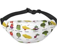 Introducción a las verduras Imprimir Riñonera grande Bolsa Crossbody Bolsa de cintura para deportes al aire libre, Como se muestra en la imagen, Talla única, moda