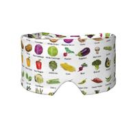 Introducción de varias mascarillas con estampado de vegetales para dormir para ojos y oídos, diadema ajustable para yoga, viajes, mantiene el calor y ayuda cómoda