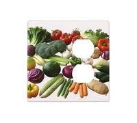 Introducción de varias placas de pared de verduras, cubierta decorativa para interruptor de luz, 2 cubiertas de toma de corriente, placa de interruptor eléctrico, cubierta de placa frontal
