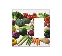 Introducción de varias placas de pared de verduras, cubierta decorativa para interruptor de luz, 2 cubiertas de toma de corriente, placa de interruptor eléctrico, cubierta de placa frontal