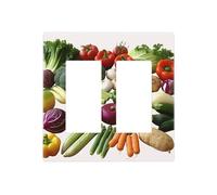 Introducción de varias placas de pared de verduras, cubierta decorativa para interruptor de luz, 2 cubiertas de toma de corriente, placa de interruptor eléctrico, cubierta de placa frontal