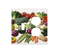 Introducción de varias placas de pared de verduras, cubierta decorativa para interruptor de luz, 2 cubiertas de toma de corriente, placa de interruptor eléctrico, cubierta de placa frontal