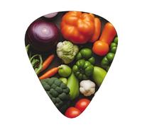 Introducción de varias púas de guitarra con impresión de verduras para hombres y mujeres, accesorios de instrumentos triangulares (12 piezas de una cara)
