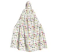 Introducción de varias verduras con capucha para adultos, capa elegante para carnavales, fiestas temáticas, cosplay, suministros de fiesta de disfraces, Negro -, talla única