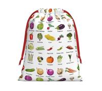 Introducción de varias verduras con estampado de bolsa de cordón para regalo de vacaciones, regalos de fiesta de cumpleaños, almacenamiento diario, oficina, decoración del hogar