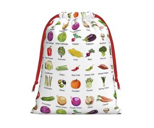 Introducción de varias verduras con estampado de bolsa de cordón para regalo de vacaciones, regalos de fiesta de cumpleaños, almacenamiento diario, oficina, decoración del hogar