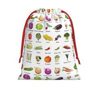 Introducción de varias verduras con estampado de bolsa de cordón reutilizable para decoración festiva, recuerdo de fiesta, bolsa de almacenamiento diario