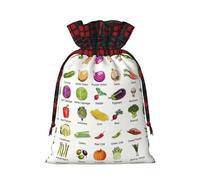 Introducción de varias verduras con estampado de bolsas reutilizables con cordón, versátiles regalos de cumpleaños y bodas