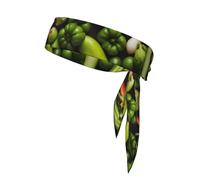 Introducción de varias verduras con estampado de diadema deportiva unisex para correr, fitness, tenis, ciclismo, yoga