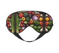 Introducción de varias verduras con estampado de máscara de ojos suave - sueño cómodo, sombra nocturna elástica, cubreojos para viajes, meditación