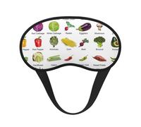 Introducción de varias verduras con estampado de máscara para dormir de lado, bonita máscara de ojos opaca para el hogar o viajes