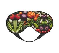Introducción de varias verduras con estampado de vegetales, máscara de ojos unisex para dormir, cubierta suave y cómoda para viajes, yoga, trabajo por turnos