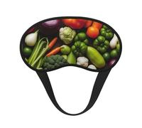 Introducción de varias verduras con estampado suave, lavable, cómodo antifaz para dormir, viajes, hogar, hotel, avión, camping