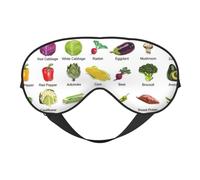 Introducción de varias verduras con funcionalidad de impresión acogedora máscara de ojos con correa ajustable para siesta, noche, viajes, camping, yoga y relajación