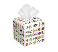 Introducción de varias verduras con impresión cuadrada para caja de pañuelos, organizador de cajas de pañuelos de cuero, decoración para baño