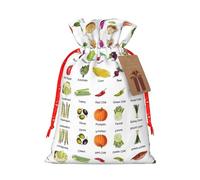 Introducción de varias verduras con impresión de Navidad, bolsa de regalo de Navidad, para decoración de temporada y envoltura de regalos