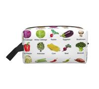 Introducción de varias verduras con impresión de neceser de viaje para mujeres y hombres, organizador de gran capacidad, para accesorios, cosméticos, champú, brochas y artículos esenciales