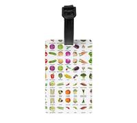Introducción de varias verduras con impresión moderna minimalista etiqueta de equipaje elegante PVC maleta soporte de identificación diseño limpio para viajeros elegantes