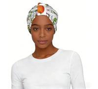 Introducción de varias verduras estampadas para mujer, turbante suave, elástico, para la pérdida de cabello, compras diarias