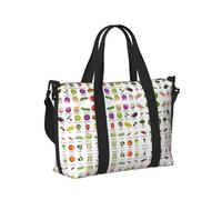 Introducción de varios bolsos de mano de viaje con estampado de vegetales, portátil, plegable, para fin de semana, viajes, gimnasio, vacaciones
