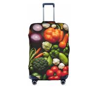 Introducción de varios diseños de vegetales con funda protectora para maleta, tela de alta elasticidad, funda para maleta, Blanco, S