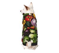 Introducción de varios estampados de verduras con capucha para perros pequeños, sudadera suave y transpirable, fácil de llevar para invierno y otoño, abrigo con capucha para clima frío