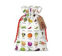 Introducción de varios estampados de verduras con cordón, bolsa de regalo para boda, fiesta, cumpleaños, bolsa de regalo única, bolsa de lona reutilizable, 1 pieza pequeña