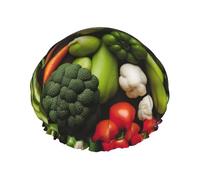 Introducción de varios estampados de verduras Gorro de ducha para mujer Gorro de ducha elástico reutilizable Gorro de ducha de doble capa Gorro de ducha