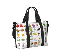 Introducción de varios estampados de verduras para mujeres y hombres, bolsa de mano plegable portátil para viajes de fin de semana