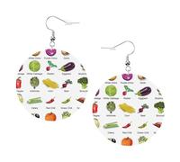 Introducción de varios pendientes redondos de cuero vegetales, color del día de San Valentín, festivales, actividades, moda, para mujer, talla única, Cuero sintético