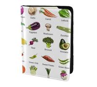 Introducción de varios soportes para pasaporte con impresión de verduras, artículos esenciales de viaje, cartera antirrobo para tarjetas y pasaportes, tamaño para adaptarse a todos los pasaportes