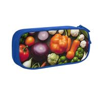 Introducción de varios vegetales bolsa de papelería ligera para bolígrafos, escuela, universidad, oficina, viajes, niños, niñas y adultos, Blue, Talla única, Juego de mochila escolar