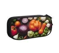 Introducción de varios vegetales bolsa de papelería ligera para bolígrafos, escuela, universidad, oficina, viajes, niños, niñas y adultos, Black, Talla única, Juego de mochila escolar