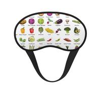 Introducción de varios vegetales con estampado de vegetales, antifaz para dormir, máscara de ojos, cubierta suave y ligera, para meditación, viajes, yoga