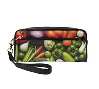 Introducción de varios vegetales con estampado elegante para mujeres y niñas, bolsa de cosméticos, artículos de tocador, escuela, oficina, viajes